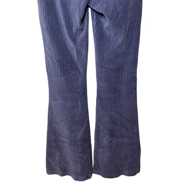 Aerie Navy Ribbed Corduroy Flare Pants Soft Cozy Vintage Y2K Fit High Rise Small - Picture 8 of 11